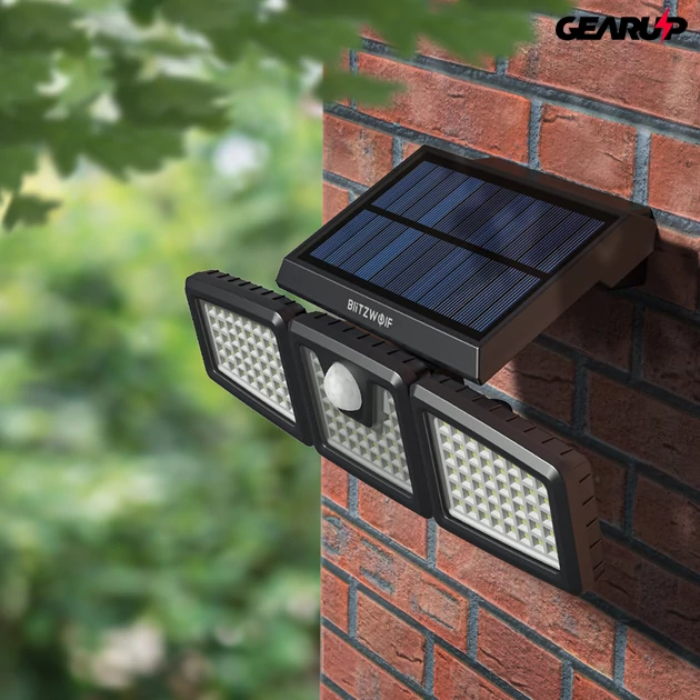 Kép 7/10 - BlitzWolf® BW-OLT4: vízálló napelemes lámpa morgásérzékelővel ellátva (128 LED)
