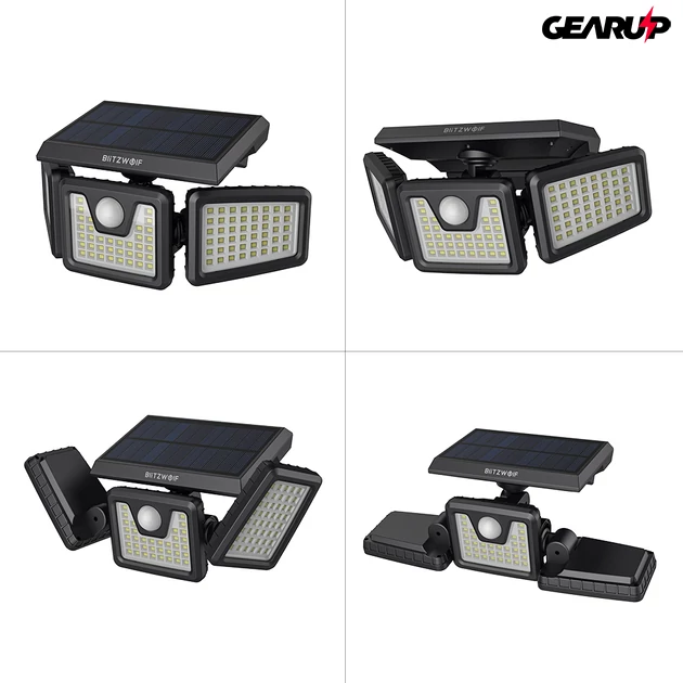 Kép 5/10 - BlitzWolf® BW-OLT4: vízálló napelemes lámpa morgásérzékelővel ellátva (128 LED)