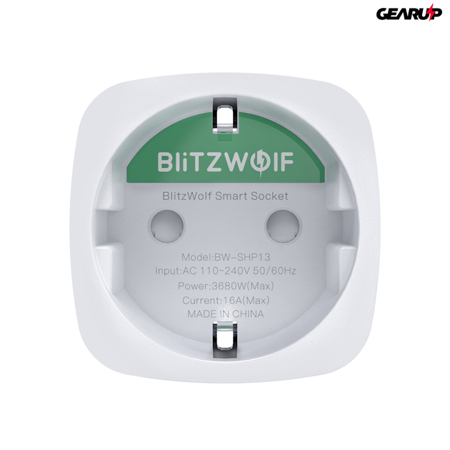 BlitzWolf® BW-SHP13: wifis internetről távvezérelhető okos dugalj (3680W / 16A)