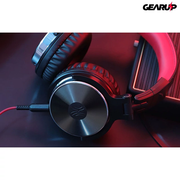 Kép 2/5 - OneOdio Studio Pro 10 vezetékes stúdió minőségű DJ fejhallgató - Hi-Res Audio - Piros