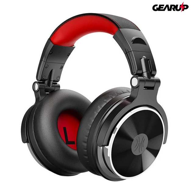 Kép 1/5 - OneOdio Studio Pro 10 vezetékes stúdió minőségű DJ fejhallgató - Hi-Res Audio - Piros