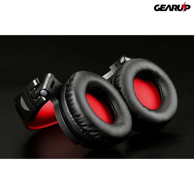 Kép 5/5 - OneOdio Studio Pro 10 vezetékes stúdió minőségű DJ fejhallgató - Hi-Res Audio - Piros