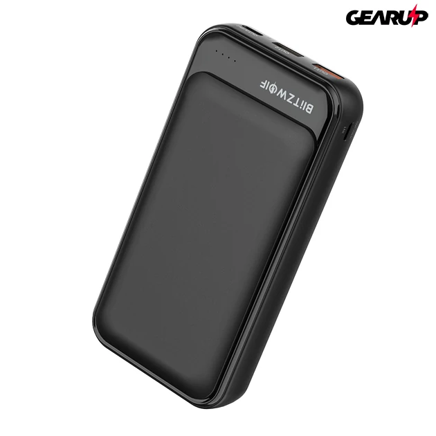 Kép 1/6 - BlitzWolf® BW-P11: hordozható külső akkumulátor, vésztöltő, Power Bank - 20000mAh 18W - Fekete 1