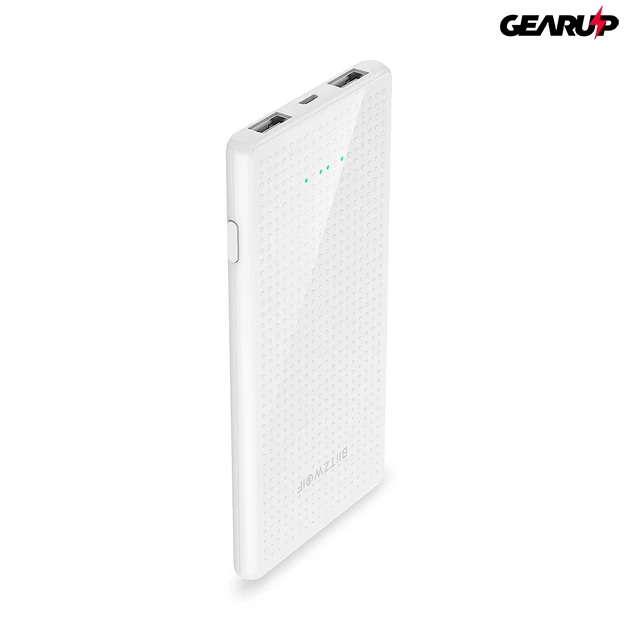 Kép 2/6 - BlitzWolf® BW-P7: hordozható külső akkumulátor / vésztöltő / Power Bank - 5000mAh - Fehér