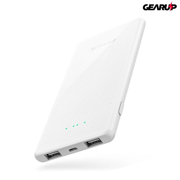 Kép 3/6 - BlitzWolf® BW-P7: hordozható külső akkumulátor / vésztöltő / Power Bank - 5000mAh - Fehér