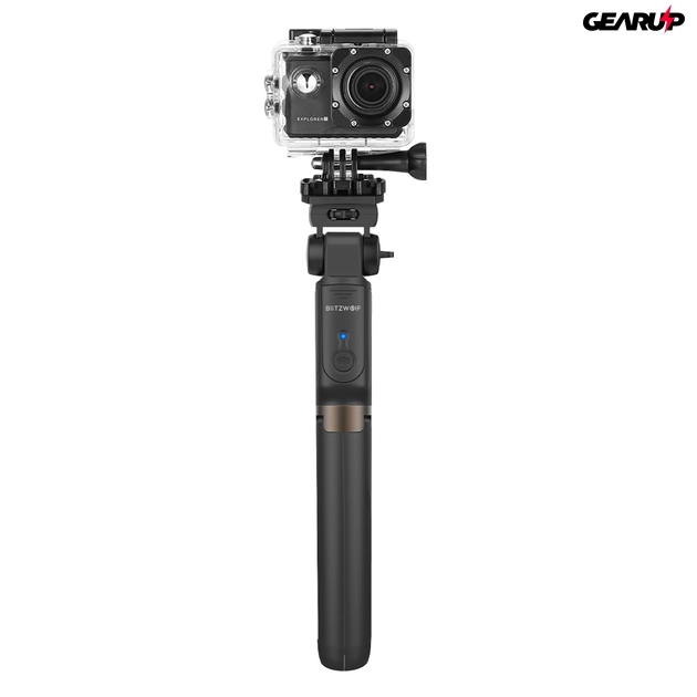BlitzWolf® BW-BS5: 880mm hosszú multifunkciós selfie bot okostelefonhoz és kamerához - Fekete 1