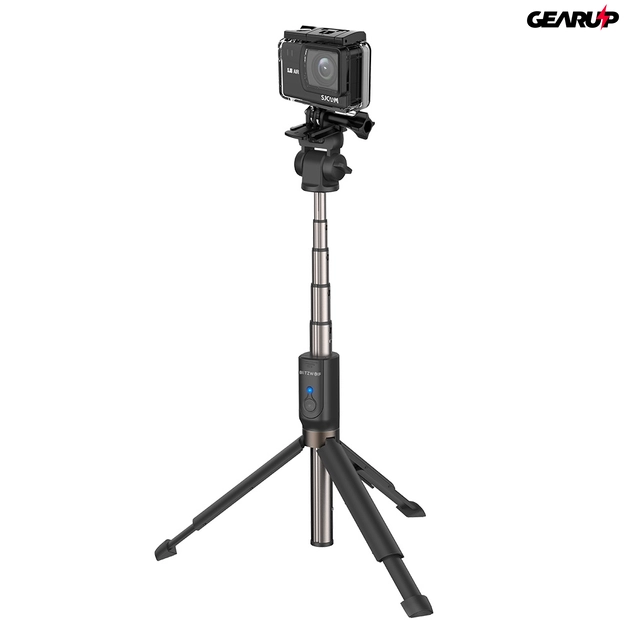 BlitzWolf® BW-BS5: 880mm hosszú multifunkciós selfie bot okostelefonhoz és kamerához - Fekete