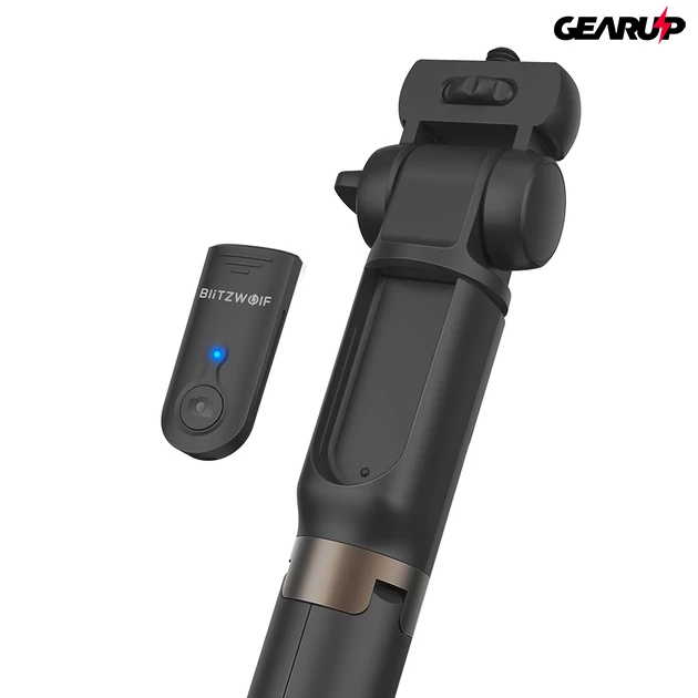 Kép 6/7 - BlitzWolf® BW-BS5: 880mm hosszú multifunkciós selfie bot okostelefonhoz és kamerához - Fekete