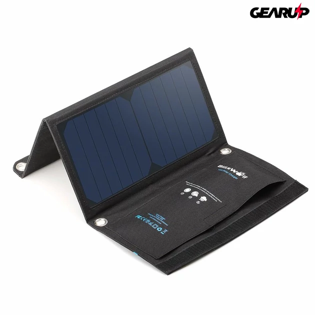 Kép 1/8 - BlitzWolf® BW-L2: hordozható napelemes töltő és mobiltelefon tok (15W) 1