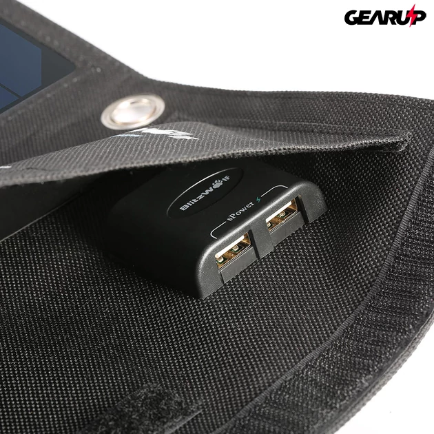 Kép 7/8 - BlitzWolf® BW-L2: hordozható napelemes töltő és mobiltelefon tok (15W)