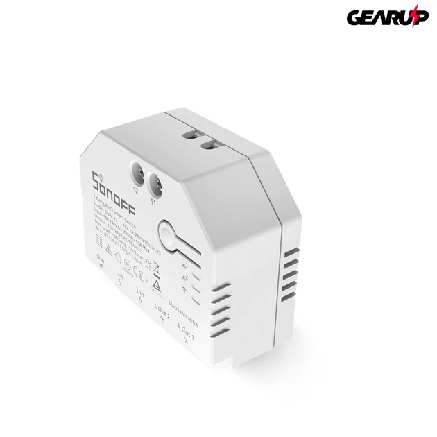 Kép 5/6 - Sonoff Dual R3 WiFi-s okosrelé, két áramkörös, fogyasztásméréssel, redőnyvezérléssel
