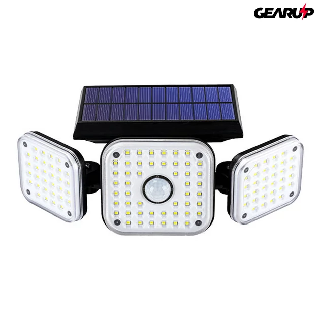 Kép 1/2 - Superfire FF13-C napelemes kültéri fali lámpa mozgásérzékelővel, 22W, 300lm, 2400mAh