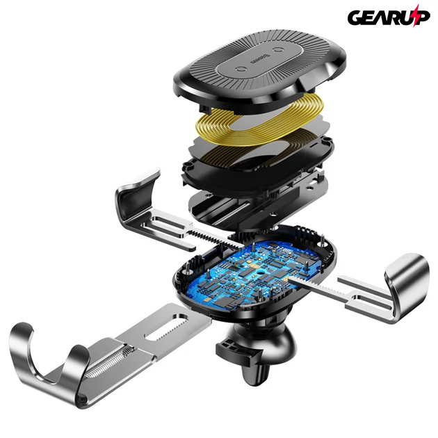 Kép 6/8 - Baseus® Gravity: Autós telefontartó és vezeték nélküli töltő – 10W