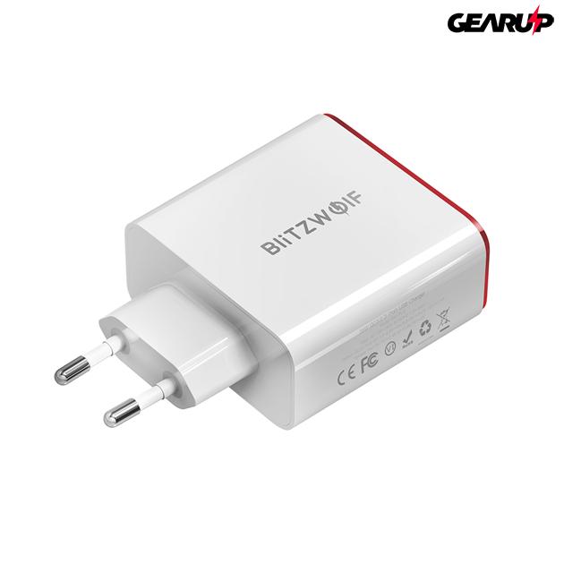 BlitzWolf® BW-PL2: 3 portos USB hálózati gyorstöltő - 30W