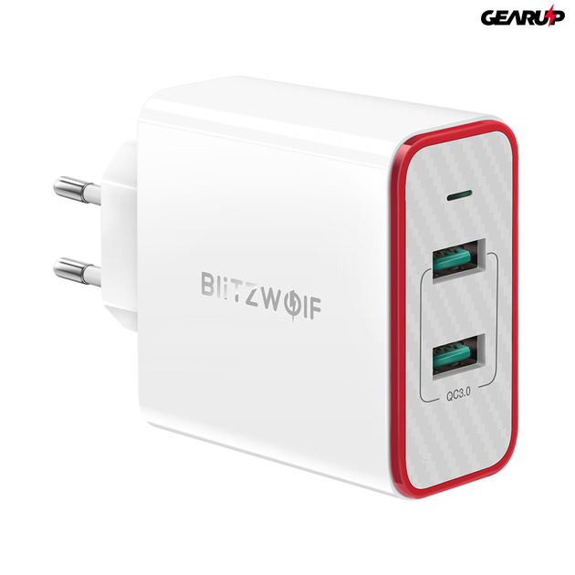 BlitzWolf® BW-PL3: Dual USB hálózati gyorstöltő - 36W 1