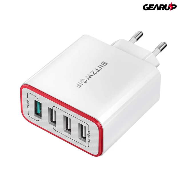 Kép 2/6 - BlitzWolf® BW-PL5: 4 portos USB hálózati gyorstöltő - 35W 6