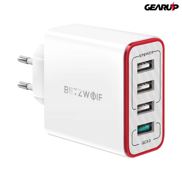 Kép 1/6 - BlitzWolf® BW-PL5: 4 portos USB hálózati gyorstöltő - 35W 1