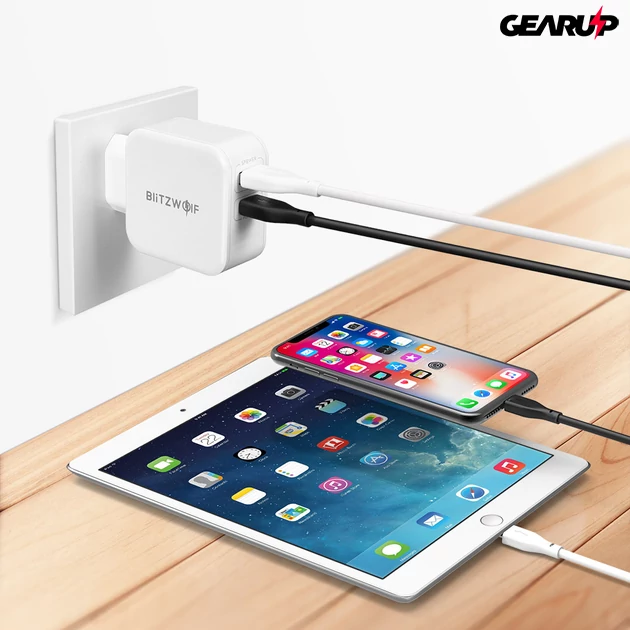 Kép 5/5 - BlitzWolf® BW-S11: USB és Type-C hálózati gyorstöltő - 30W