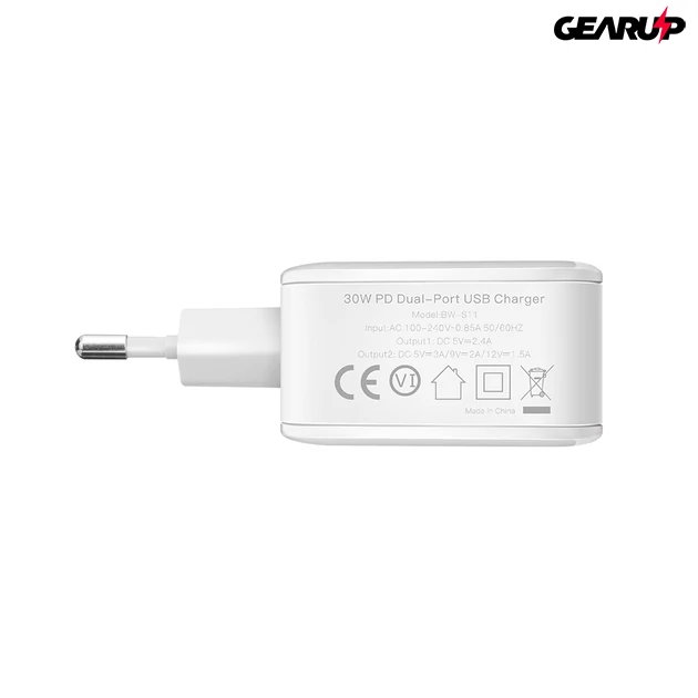 Kép 3/5 - BlitzWolf® BW-S11: USB és Type-C hálózati gyorstöltő - 30W