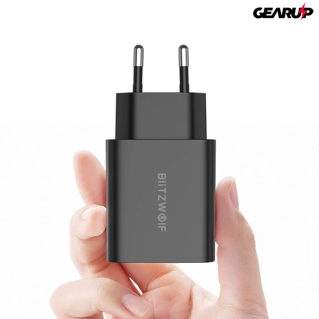 Kép 2/4 - BlitzWolf® BW-S19: 20W-os töltő adapter dupla töltő porttal
