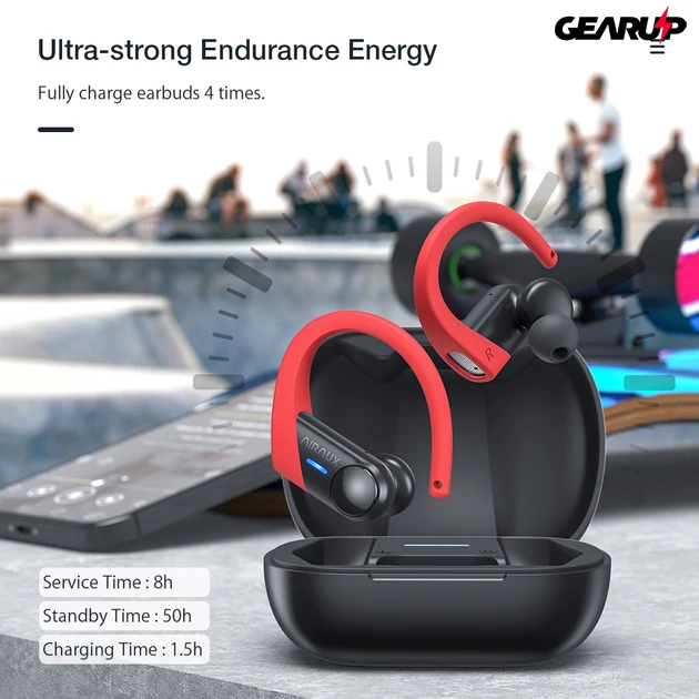 Kép 2/5 - BlitzWolf® AirAux AA-UM12: vezeték nélküli sportfülhallgató, 8 órás üzemidő