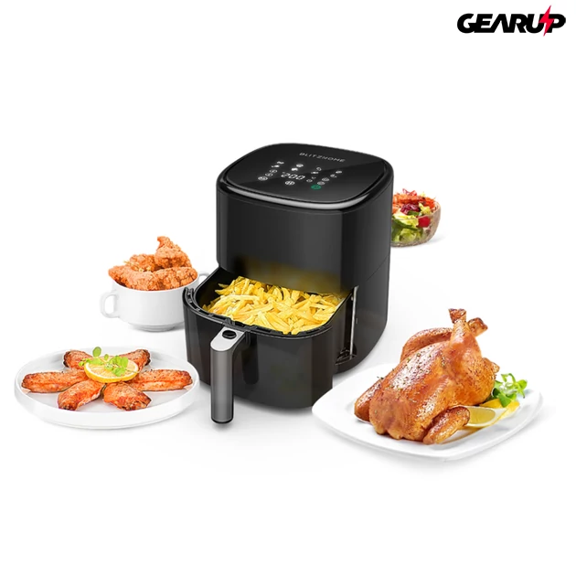 Kép 4/5 - BlitzHome ® BW-AF2: intelligens olaj nélküli forró levegős fritőz digitális kijelzővel, 5l kapacitás, 1500W - APP vezérléssel