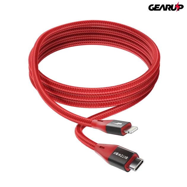 Kép 2/5 - BlitzWolf® BW-CL3: Type-C Lightning gyorstöltő és adatkábel (PD 3.0) - 180 cm