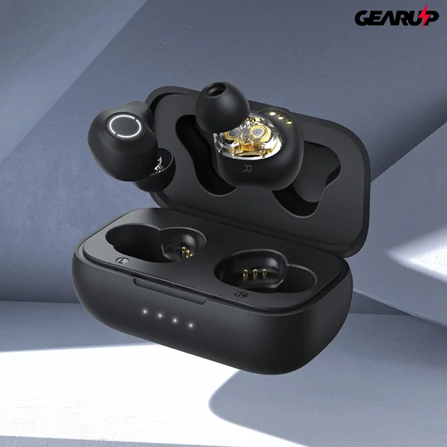 Kép 2/6 - BlitzWolf® BW-FYE13 TWS dual dynamic driver fülhallgató Bluetooth 5.2 verzióval alacsony késleltetéssel és CVC hívásokkal