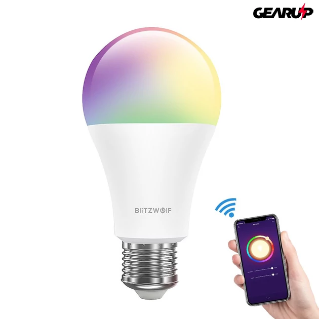 Kép 1/10 - BlitzWolf® BW-LT21: Okos led izzó E27, 900LM, 10W, 2700-6500k, App vezérléssel