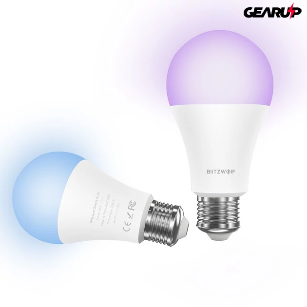 Kép 3/10 - BlitzWolf® BW-LT21: Okos led izzó E27, 900LM, 10W, 2700-6500k, App vezérléssel