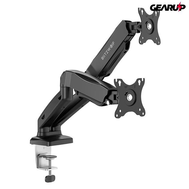 Kép 2/5 - BlitzWolf® BW-MS3: Dual Monitor állvány asztalra pneumatikus karral