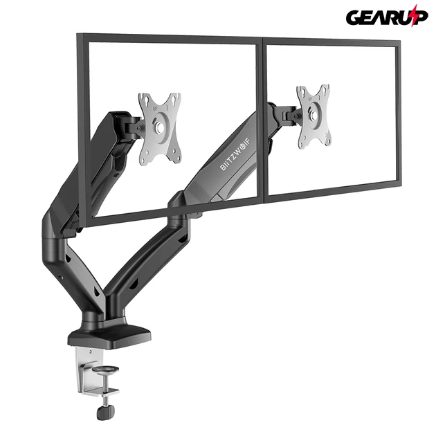 Kép 4/5 - BlitzWolf® BW-MS3: Dual Monitor állvány asztalra pneumatikus karral
