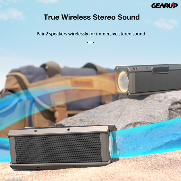 BlitzWolf® BW-WA3: 5000mAh vezeték nélküli Bluetooth hangszóró beépített mélynyomóval (100W)
