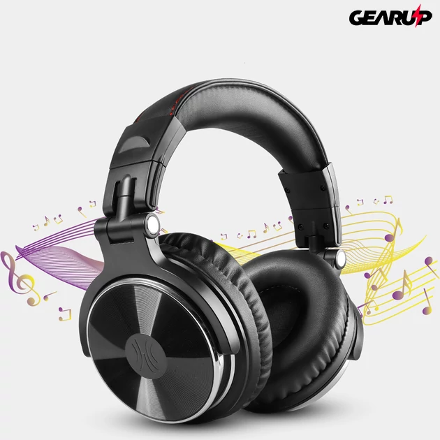 Kép 2/4 - OneOdio Pro 10 vezetékes DJ, stúdió fejhallgató (fekete)