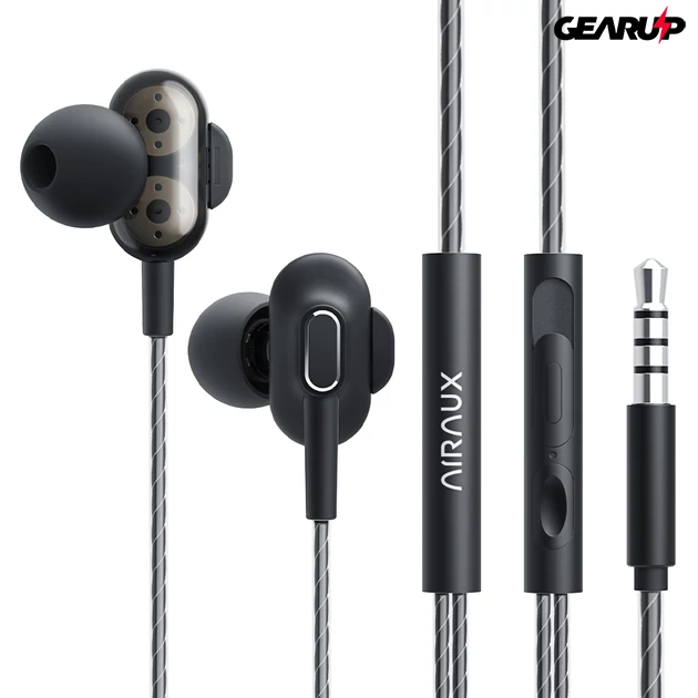 Kép 1/3 - BlitzWolf® AIRAUX AA-HE4: 3.5mm vezetékes fülhallgató mikrofonnal, meeting headset