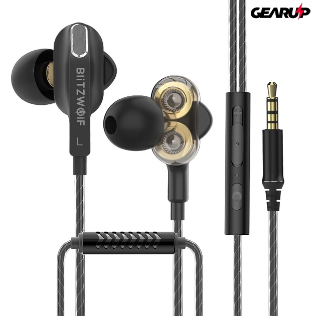 Kép 3/3 - BlitzWolf® AIRAUX AA-HE4: 3.5mm vezetékes fülhallgató mikrofonnal, meeting headset