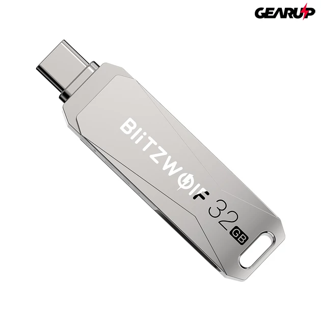 Kép 2/8 - BlitzWolf BW-UPC2: USB Type C és USB 3.0 PenDrive telefonhoz, alumínium ház (64GB)
