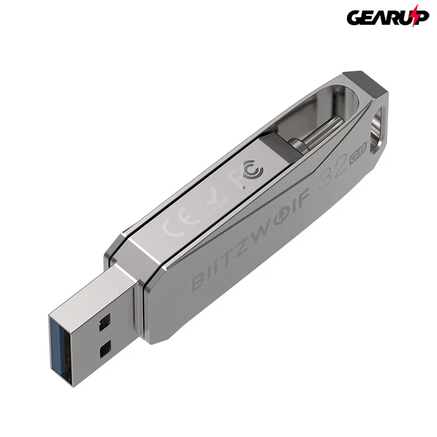 Kép 4/8 - BlitzWolf BW-UPC2: USB Type C és USB 3.0 PenDrive telefonhoz, alumínium ház (64GB)