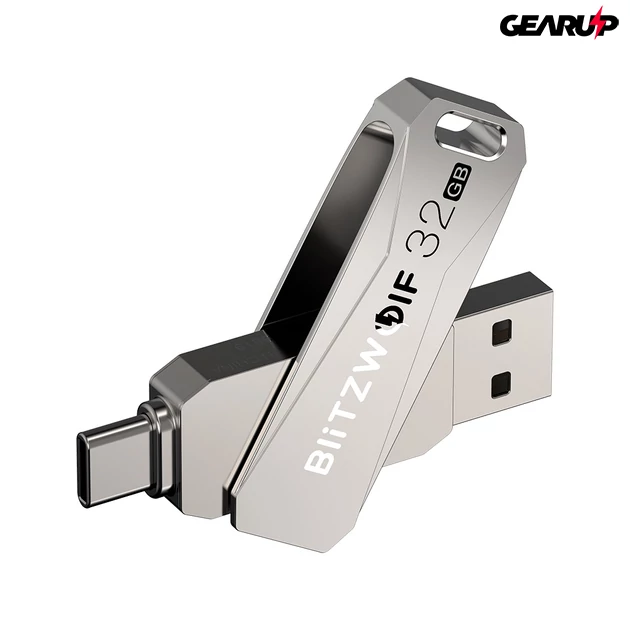 Kép 6/8 - BlitzWolf BW-UPC2: USB Type C és USB 3.0 PenDrive telefonhoz, alumínium ház (64GB)