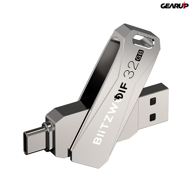 BlitzWolf BW-UPC2: USB Type C és USB 3.0 PenDrive telefonhoz, alumínium ház (64GB)