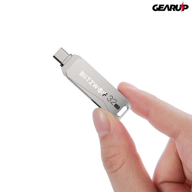 Kép 7/8 - BlitzWolf BW-UPC2: USB Type C és USB 3.0 PenDrive telefonhoz, alumínium ház (64GB)