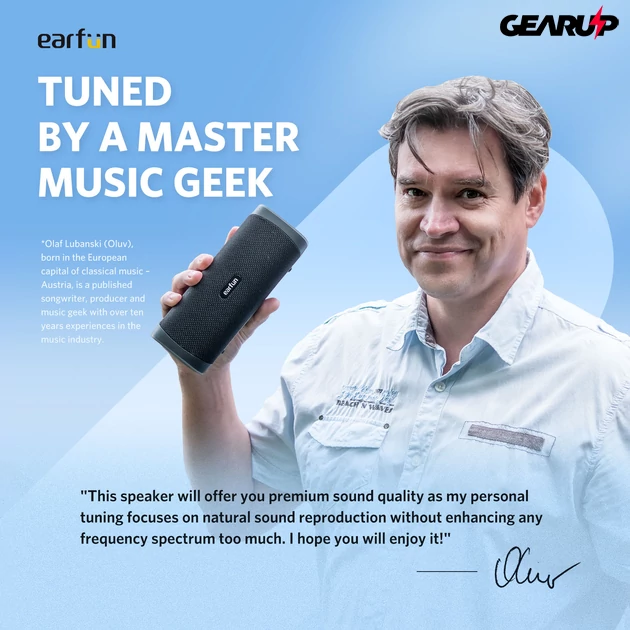 Kép 5/10 - EarFun Air Uboom L: vezeték nélküli bluetooth hordozható hangszóró - Profi tervezés