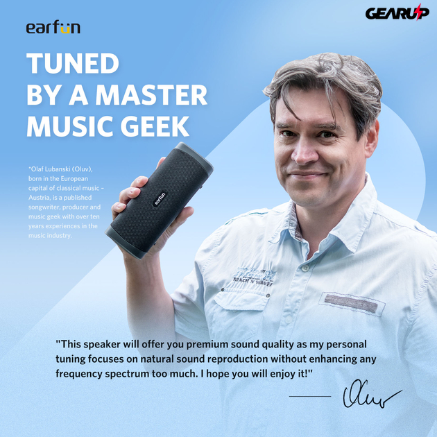 EarFun Air Uboom L: vezeték nélküli bluetooth hordozható hangszóró - Profi tervezés