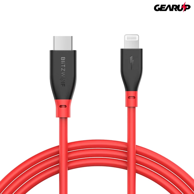 Kép 6/9 - BlitzWolf® BW-CL1: Type-C - Lightning gyorstöltő kábel iPhonehoz (PD 3.0) - 0.91m