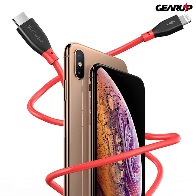 Kép 3/9 - BlitzWolf® BW-CL1: Type-C - Lightning gyorstöltő kábel iPhonehoz (PD 3.0) - 0.91m