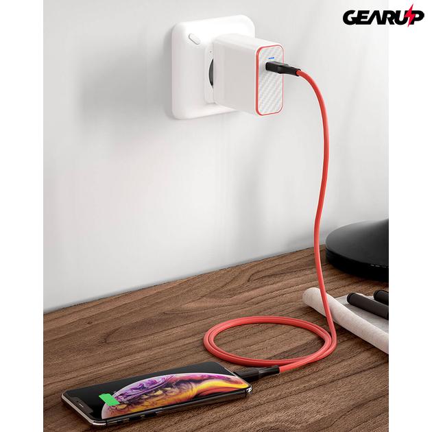 BlitzWolf® BW-CL2: Type-C Lightning gyorstöltő és adatkábel (PD 3.0) - 0.9 m