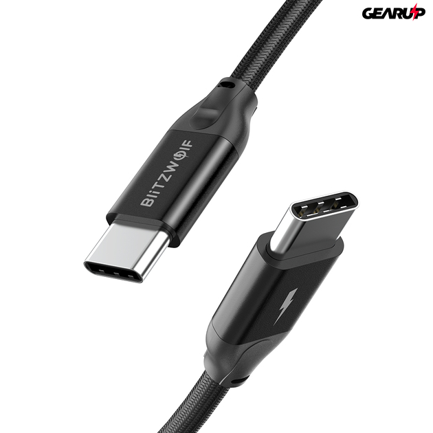 BlitzWolf® BW-HDC3: USB3.1 Gen2 Type-C - Type-C 100W-os gyorstöltésre képes kábel (1.8m)