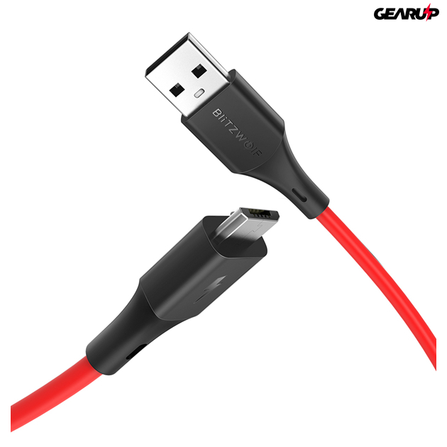 BlitzWolf® BW-MC13: USB 3.0 Micro USB töltő- és adatkábel PVC bevonattal (1m) - Fekete 1