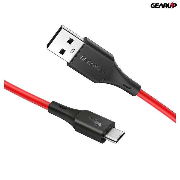 BlitzWolf® BW-MC13: USB 3.0 Micro USB töltő- és adatkábel PVC bevonattal (1m) - Fekete