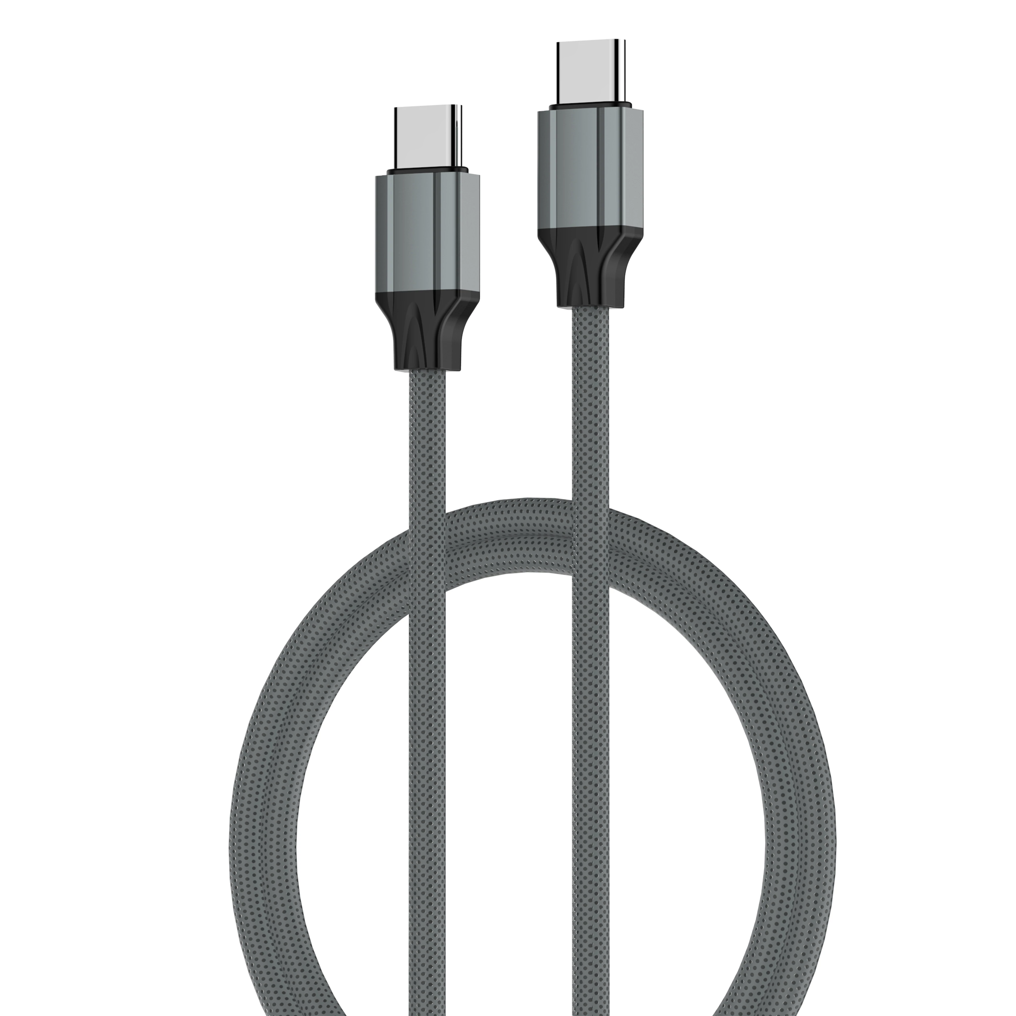 LDNIO extra erős USB-C/USB-C kábel, 65W, 1m (szürke)